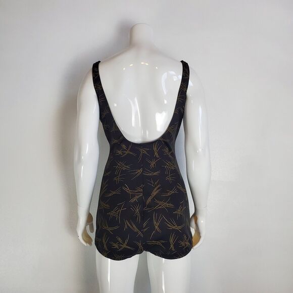 Vintage 60's Robby Len Bullet Bra Black Gold Swimsuit - Picture 5 of 13